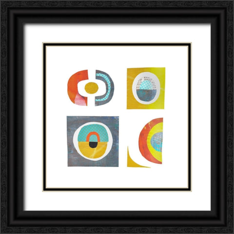 Cutout Geometrics Black Ornate Wood Framed Art Print with Double Matting by Haase, Andrea