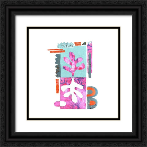 Paper Flower Negative Black Ornate Wood Framed Art Print with Double Matting by Haase, Andrea