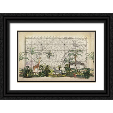 African Wildlife Black Ornate Wood Framed Art Print with Double Matting by Haase, Andrea