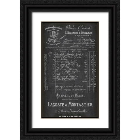 Chalkboard Nostalgic French Black Ornate Wood Framed Art Print with Double Matting by Haase, Andrea
