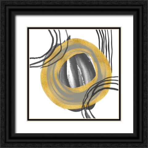 Gold Meets Neutrals VIII Black Ornate Wood Framed Art Print with Double Matting by Haase, Andrea