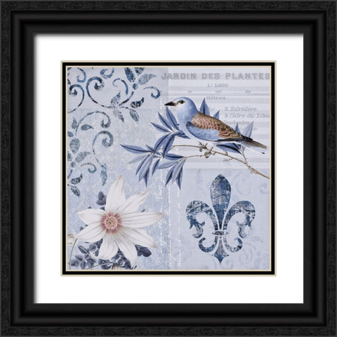Summer Birds Garden Black Ornate Wood Framed Art Print with Double Matting by Haase, Andrea