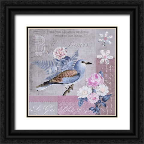 Birds Nostalgia Black Ornate Wood Framed Art Print with Double Matting by Haase, Andrea