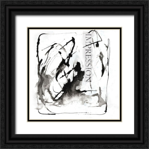 Abstract Impression Black Ornate Wood Framed Art Print with Double Matting by Haase, Andrea