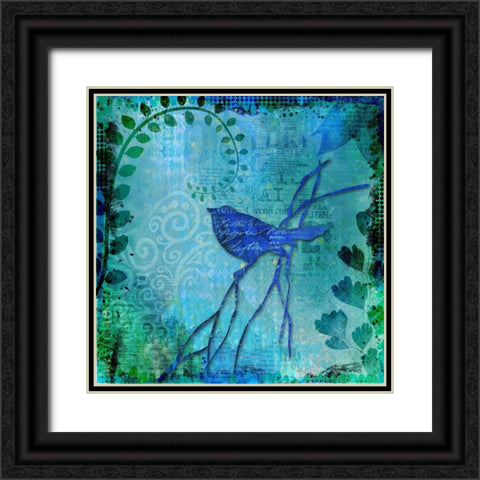Magical Bird Garden Black Ornate Wood Framed Art Print with Double Matting by Haase, Andrea