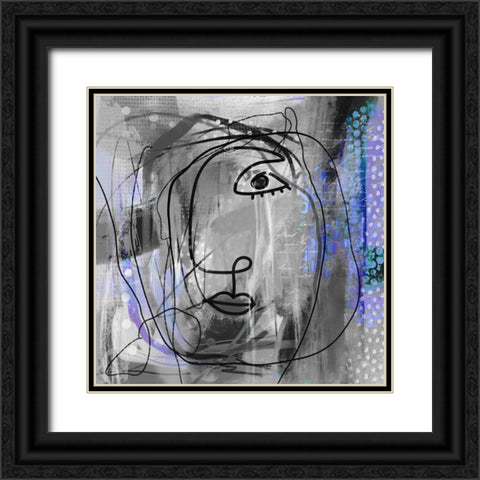 Fancy Girl I Black Ornate Wood Framed Art Print with Double Matting by Haase, Andrea