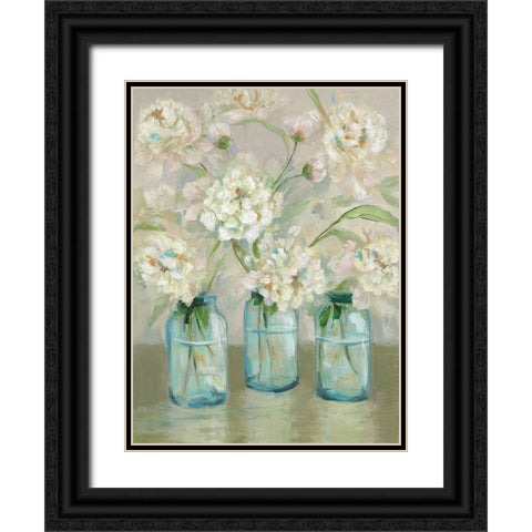 Flower Jamboree Black Ornate Wood Framed Art Print with Double Matting by Joy, Julie