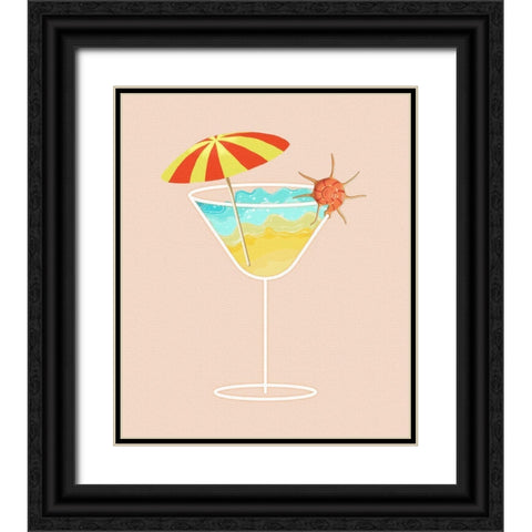 Beach in a Glass II Black Ornate Wood Framed Art Print with Double Matting by Smith, Karen