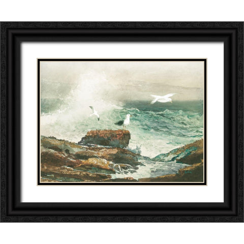 Green Ocean I Black Ornate Wood Framed Art Print with Double Matting by Hunziker, Steve