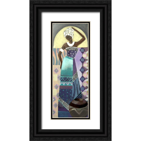 Purple Lady I Black Ornate Wood Framed Art Print with Double Matting by Eaton, Winnie