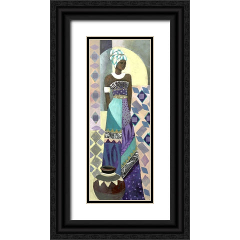 Purple Lady II Black Ornate Wood Framed Art Print with Double Matting by Eaton, Winnie
