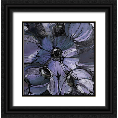 Purple Poppies I Black Ornate Wood Framed Art Print with Double Matting by Eaton, Winnie