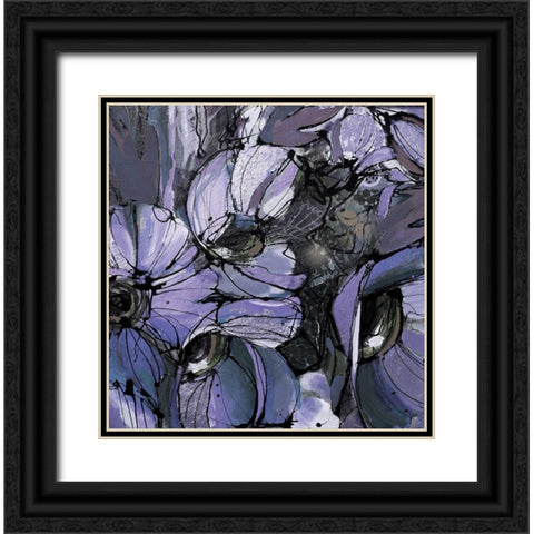 Purple Poppies II Black Ornate Wood Framed Art Print with Double Matting by Eaton, Winnie