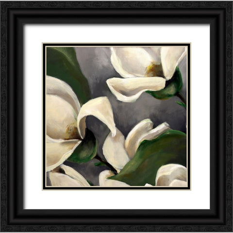 Magnolia I Black Ornate Wood Framed Art Print with Double Matting by Eaton, Winnie