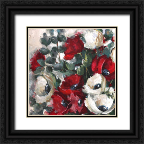 White And Red I Black Ornate Wood Framed Art Print with Double Matting by Eaton, Winnie