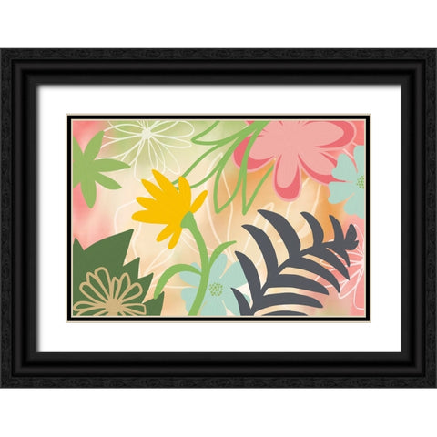 Flower Show I Black Ornate Wood Framed Art Print with Double Matting by Haase, Andrea