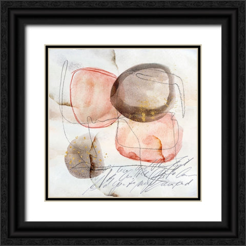 Lovely Letter Black Ornate Wood Framed Art Print with Double Matting by Haase, Andrea