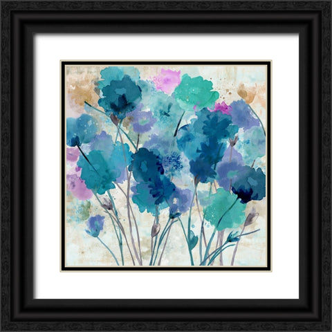 Wild Violets I Black Ornate Wood Framed Art Print with Double Matting by Kouta, Flora