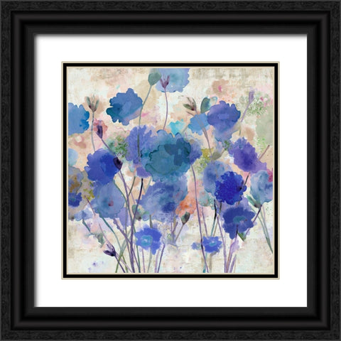 Wild Violets II Black Ornate Wood Framed Art Print with Double Matting by Kouta, Flora
