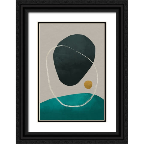 Scandi Pebbles III Black Ornate Wood Framed Art Print with Double Matting by Williams, Gary