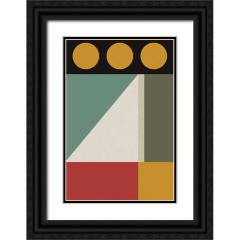Abstract Geometric V Black Ornate Wood Framed Art Print with Double Matting by Williams, Gary