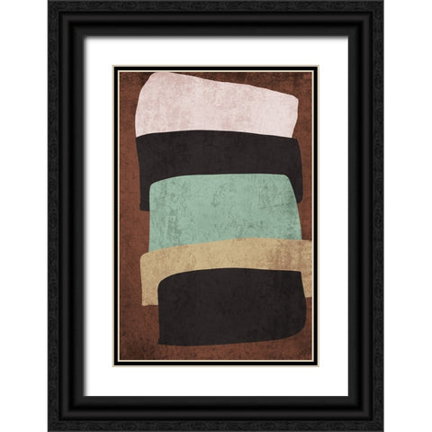 Mid Century Modern Art Abstract Shapes I Black Ornate Wood Framed Art Print with Double Matting by Orlov, Irena