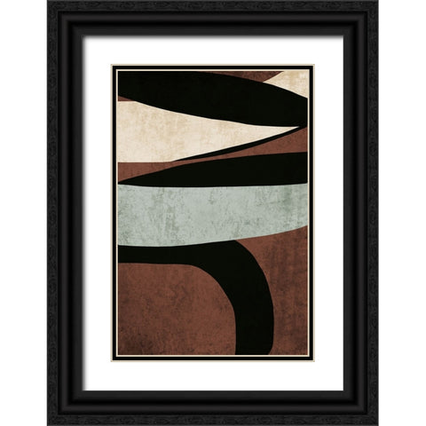 Mid Century Modern Art Abstract Shapes II Black Ornate Wood Framed Art Print with Double Matting by Orlov, Irena