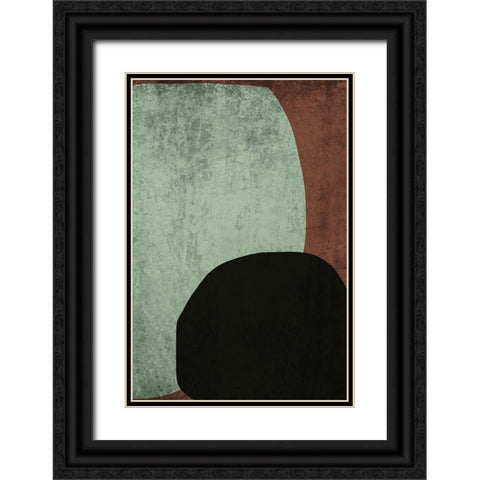 Mid Century Modern Art Abstract Shapes III Black Ornate Wood Framed Art Print with Double Matting by Orlov, Irena