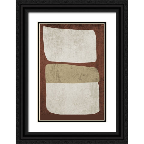 Mid Century Modern Art Abstract Shapes X Black Ornate Wood Framed Art Print with Double Matting by Orlov, Irena