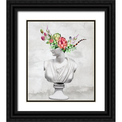 Bust And Bouquet I Black Ornate Wood Framed Art Print with Double Matting by Smith, Karen