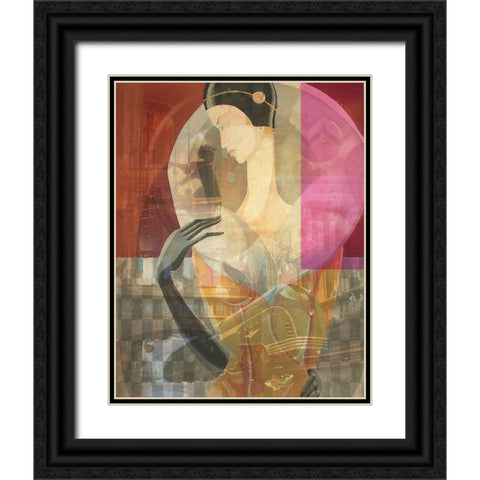 Retro Flair I Black Ornate Wood Framed Art Print with Double Matting by Hunziker, Steve