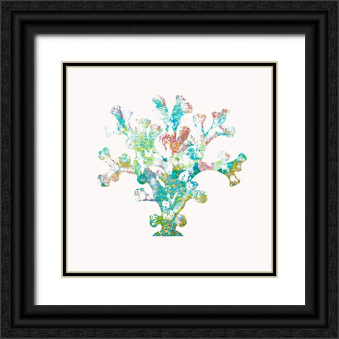 St Barts Coral Black Ornate Wood Framed Art Print with Double Matting by Guillen, Surma