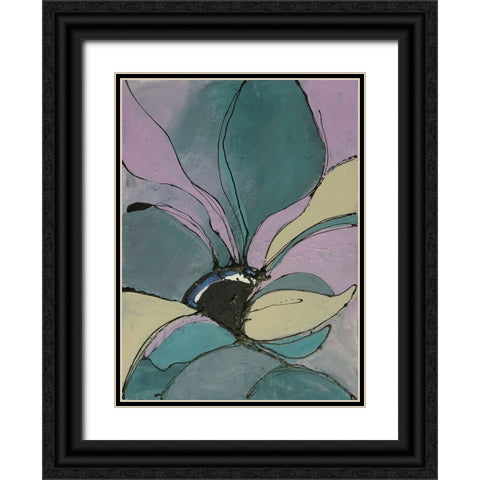 Pastel Flowers I Black Ornate Wood Framed Art Print with Double Matting by Eaton, Winnie