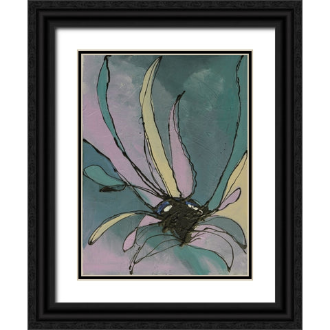 Pastel Flowers II Black Ornate Wood Framed Art Print with Double Matting by Eaton, Winnie