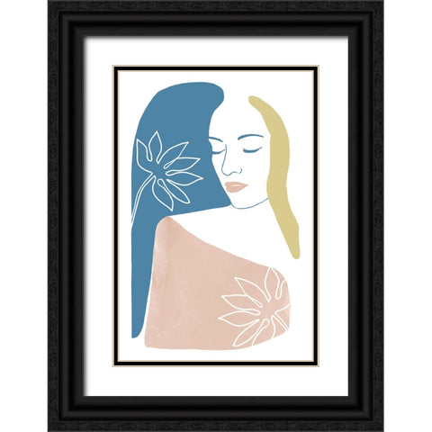 Santorini Days II Black Ornate Wood Framed Art Print with Double Matting by Kouta, Flora