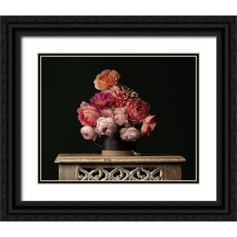 Curious Blooms Black Ornate Wood Framed Art Print with Double Matting by Mclean, Leah