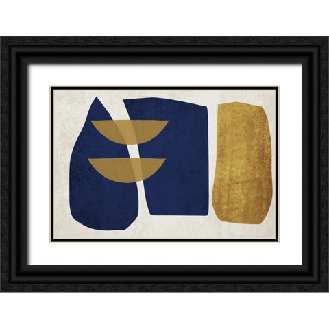 Simple Shapes, Geometric Shapes Composition I Black Ornate Wood Framed Art Print with Double Matting by Orlov, Irena