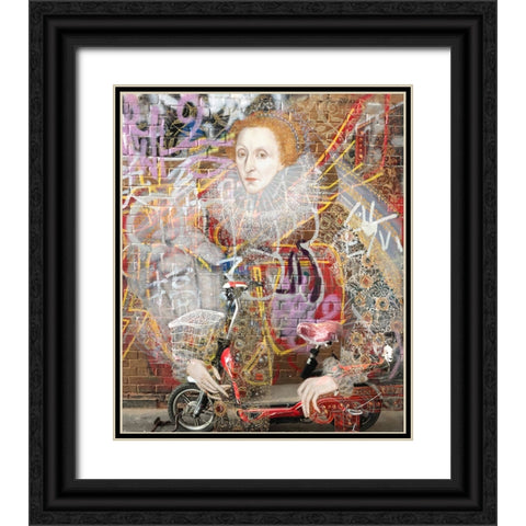 Elizabeth Graffiti, With a Touch of Modern Black Ornate Wood Framed Art Print with Double Matting by Orlov, Irena
