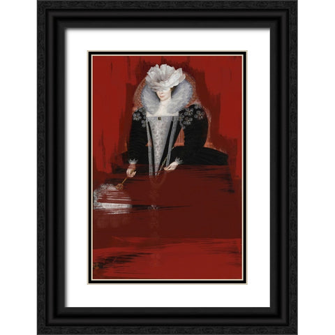 Lady in Black, With a Touch of Modern Black Ornate Wood Framed Art Print with Double Matting by Orlov, Irena