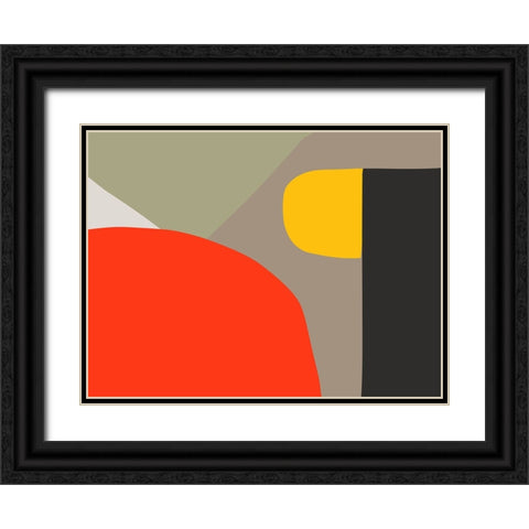 Organic Shapes and Lines I Black Ornate Wood Framed Art Print with Double Matting by Orlov, Irena