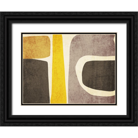 Organic Shapes and Lines X Black Ornate Wood Framed Art Print with Double Matting by Orlov, Irena