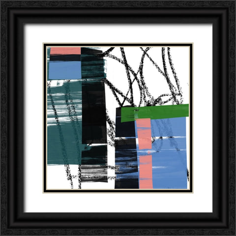 Glitch III Black Ornate Wood Framed Art Print with Double Matting by Orlov, Irena