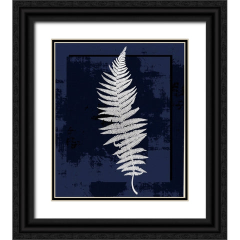 Silver Leaf I Black Ornate Wood Framed Art Print with Double Matting by Smith, Karen
