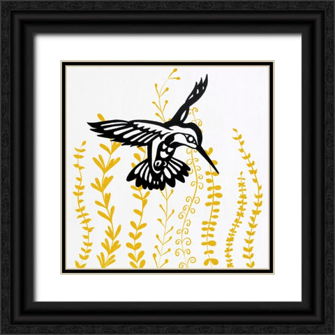 Bird in the Bush II Black Ornate Wood Framed Art Print with Double Matting by Smith, Karen