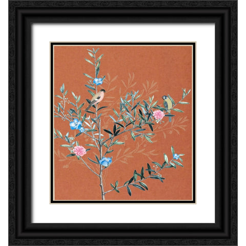 Bird and Branch I Black Ornate Wood Framed Art Print with Double Matting by Smith, Karen