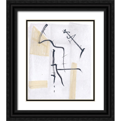 Absquiggle I Black Ornate Wood Framed Art Print with Double Matting by Smith, Karen