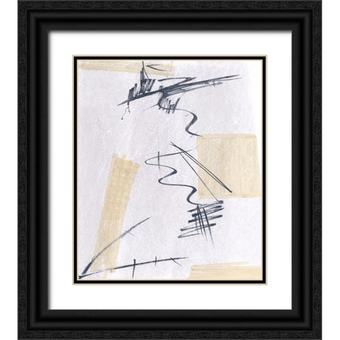 Absquiggle II Black Ornate Wood Framed Art Print with Double Matting by Smith, Karen