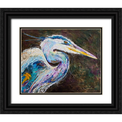 Great Heron Black Ornate Wood Framed Art Print with Double Matting by St Hilaire, Elizabeth