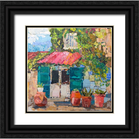 Cortona Kitchen Doorway Black Ornate Wood Framed Art Print with Double Matting by St Hilaire, Elizabeth