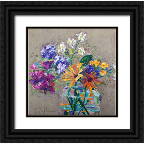 Lizard Bouquet Black Ornate Wood Framed Art Print with Double Matting by St Hilaire, Elizabeth